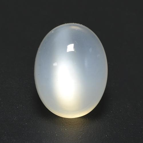 Pedra da lua branco natural 2,13ct, corte oval, translúcido