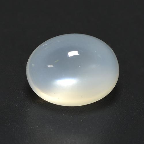 Pedra da lua branco natural 2,13ct, corte oval, translúcido