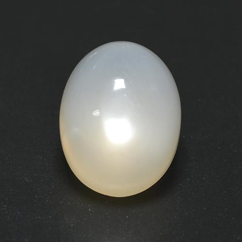 Pedra da lua branco natural 2,19ct, corte oval, translúcido