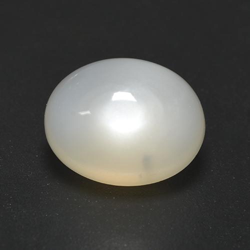 Pedra da lua branco natural 2,19ct, corte oval, translúcido