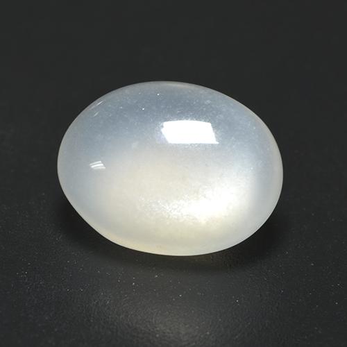 Pedra da lua branco natural 2,25ct, corte oval, translúcido