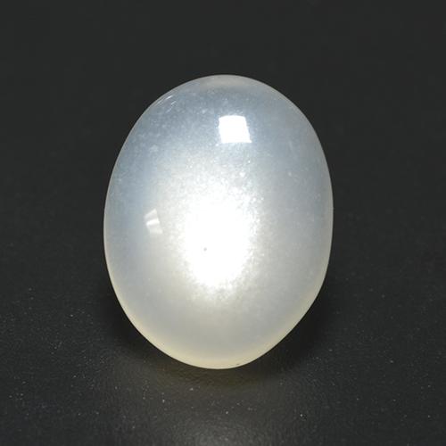 Pedra da lua branco natural 2,25ct, corte oval, translúcido