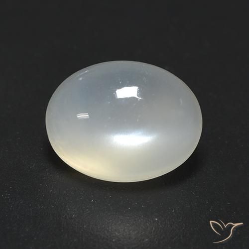 1.65ct Natural branco translúcido Pedra da Lua, oval, Transparente