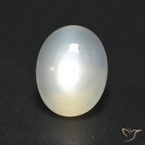 Pedra da Lua branco translúcido Natural 1.65ct, oval, Transparente