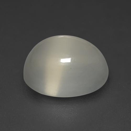 Pedra da lua cinza natural 4,22ct, corte oval, transparente