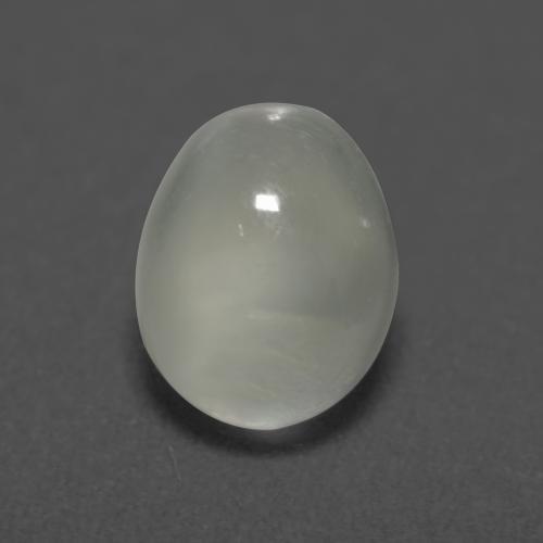 Pedra da lua branco natural 1,55ct, corte oval, transparente