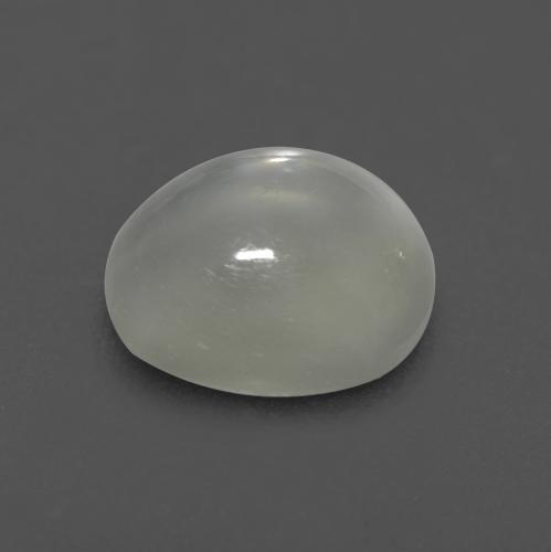 Pedra da lua branco natural 1,55ct, corte oval, transparente