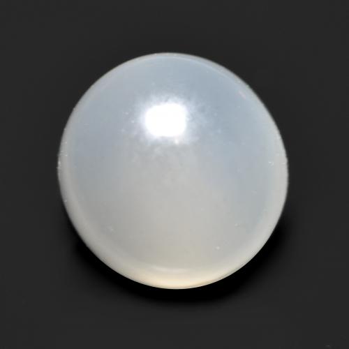 Pedra da lua branco natural 1,38ct, corte redondo, translúcido