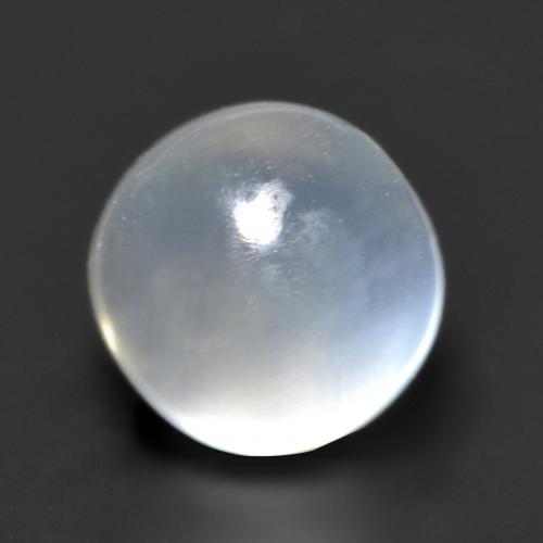 Pedra da lua branco natural 1,26ct, corte redondo, transparente