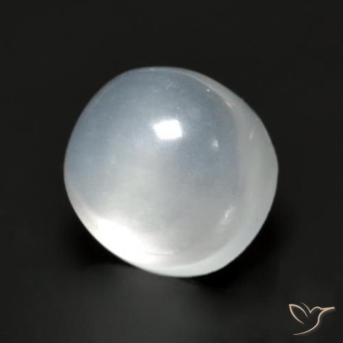 Pedra da lua branco natural 1,77ct, corte redondo, transparente