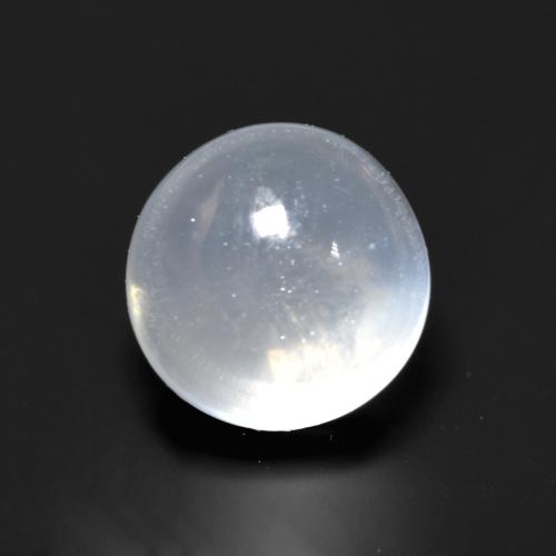 Pedra da lua branco natural 1,57ct, corte redondo, transparente