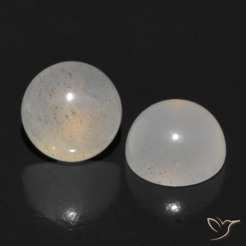 Pedras preciosas de Pedra da Lua Café Marrom Claro natural de 1.15 ct, Redondo, Translúcido