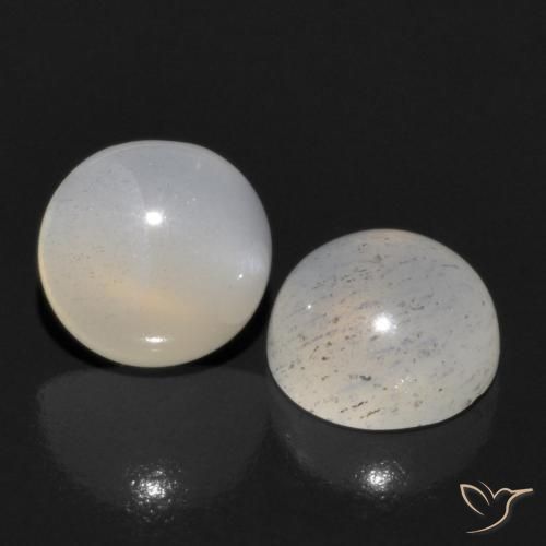Pedras preciosas de Pedra da Lua Castanho Médio-Claro natural de 1.14 ct, Redondo, Translúcido
