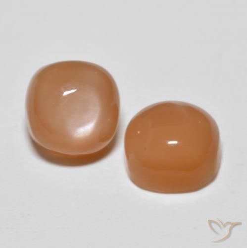 Pedras preciosas de Pedra da Lua Laranja Melão natural de 2.25 ct, Almofada, Translúcido