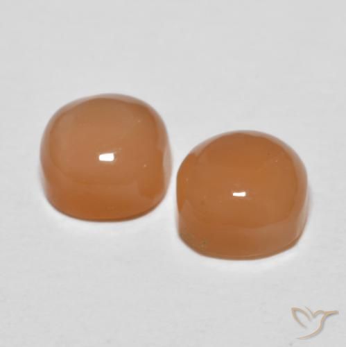 Pedras preciosas de Pedra da Lua Laranja Melão natural de 2.25 ct, Almofada, Translúcido