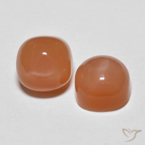 Pedras preciosas de Pedra da Lua laranja avermelhado natural de 2.74 ct, Almofada, Opaco
