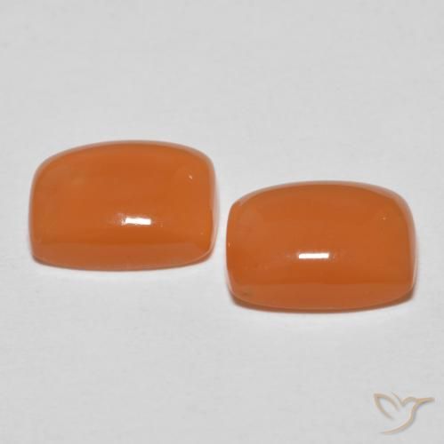 Pedras preciosas de Pedra da Lua Laranja Médio natural de 2.60 ct, Almofada, Translúcido
