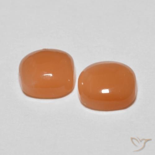 Pedras preciosas de Pedra da Lua Laranja claro natural de 1.58 ct, Almofada, Translúcido