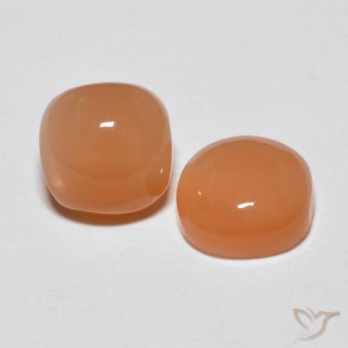 Pedras preciosas de Pedra da Lua Laranja Avermelhado Claro natural de 1.82 ct, Almofada, Translúcido