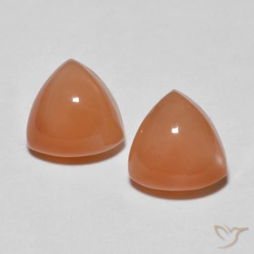 4.02ctw Natural Laranja Avermelhado Claro Pedra da Lua, Trilhão, Translúcido
