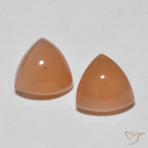 4.08ctw Natural Laranja claro Pedra da Lua, Trilhão, Translúcido