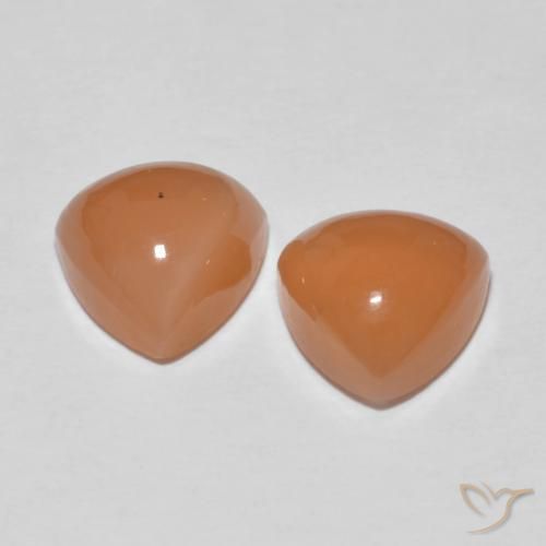 Pedras preciosas de Pedra da Lua Laranja claro natural de 4.08 ct, Trilhão, Translúcido