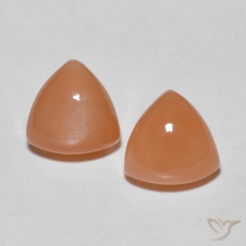 3.74ctw Natural Laranja claro Pedra da Lua, Trilhão, Translúcido