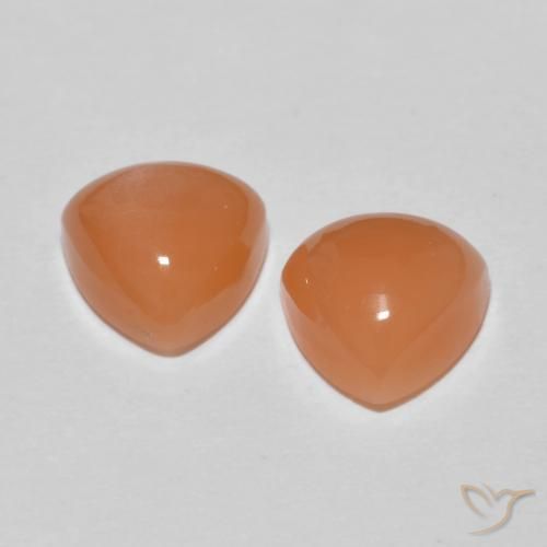 Pedras preciosas de Pedra da Lua Laranja claro natural de 3.74 ct, Trilhão, Translúcido