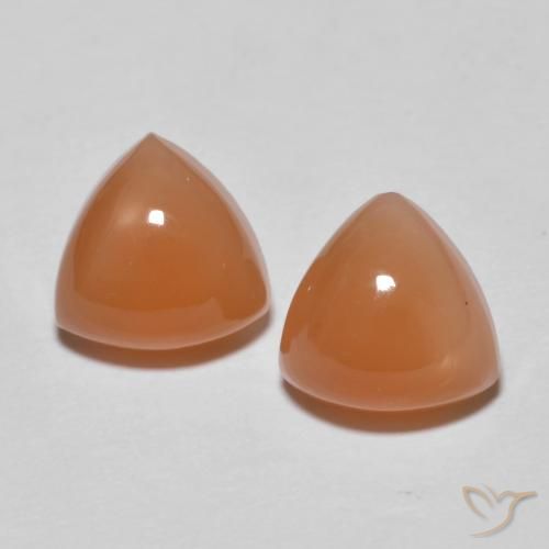 4.08ctw Natural Laranja claro Pedra da Lua, Trilhão, Translúcido