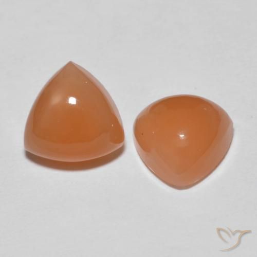 Pedras preciosas de Pedra da Lua Laranja claro natural de 4.08 ct, Trilhão, Translúcido