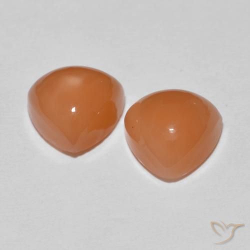 Pedras preciosas de Pedra da Lua Laranja claro natural de 4.08 ct, Trilhão, Translúcido