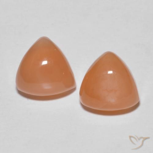 Pedras preciosas de Pedra da Lua Laranja Avermelhado Claro natural de 3.69 ct, Trilhão, Translúcido