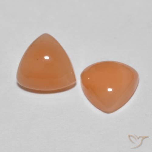 Pedras preciosas de Pedra da Lua Laranja claro natural de 3.12 ct, Trilhão, Translúcido