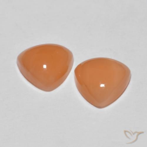 Pedras preciosas de Pedra da Lua Laranja claro natural de 3.12 ct, Trilhão, Translúcido