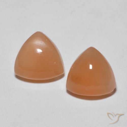 3.36ctw Natural Laranja Avermelhado Claro Pedra da Lua, Trilhão, Translúcido