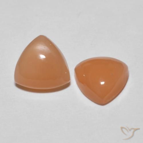 Pedras preciosas de Pedra da Lua Laranja Avermelhado Claro natural de 3.36 ct, Trilhão, Translúcido