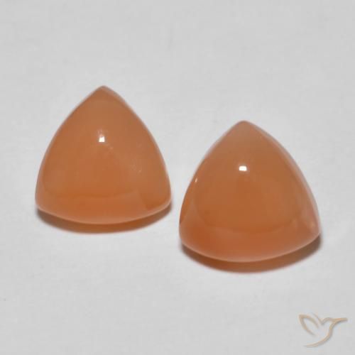 3.43ctw Natural Laranja Avermelhado Claro Pedra da Lua, Trilhão, Translúcido