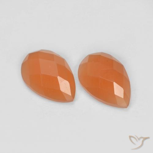 1.90ctw Natural Laranja Médio Pedra da Lua, Formato de pêra, Translúcido