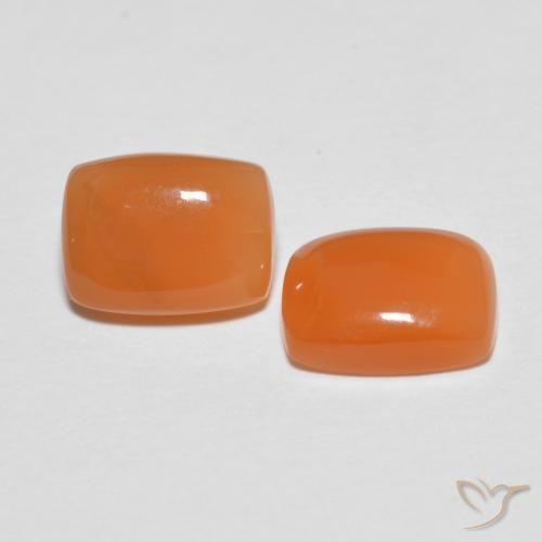 Pedras preciosas de Pedra da Lua Laranja Médio natural de 2.58 ct, Almofada, Translúcido