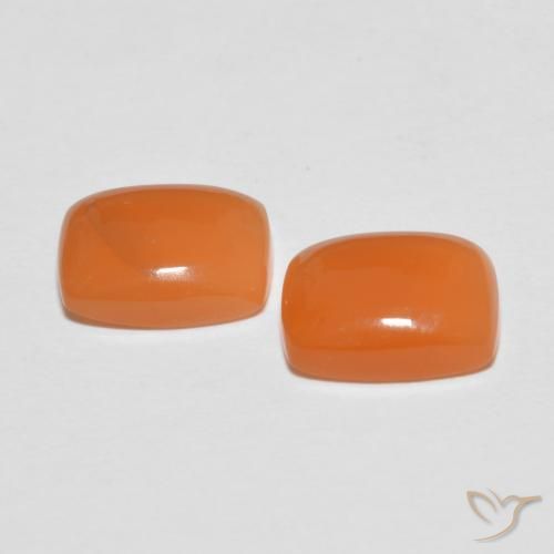 Pedras preciosas de Pedra da Lua Laranja Médio natural de 2.58 ct, Almofada, Translúcido