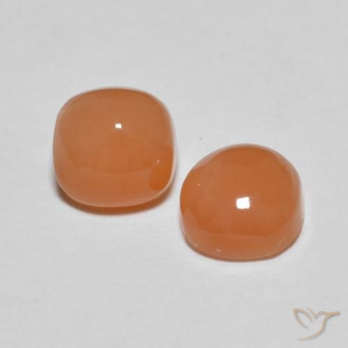 Pedras preciosas de Pedra da Lua Laranja claro natural de 2.15 ct, Almofada, Translúcido