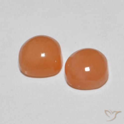 Pedras preciosas de Pedra da Lua Laranja claro natural de 2.15 ct, Almofada, Translúcido