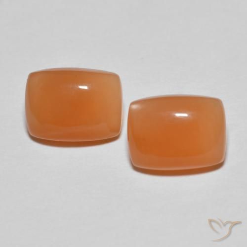 Pedras preciosas de Pedra da Lua Laranja Médio natural de 2.77 ct, Almofada, Translúcido