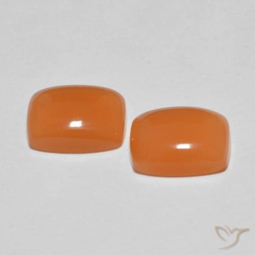 Pedras preciosas de Pedra da Lua Laranja Médio natural de 2.77 ct, Almofada, Translúcido