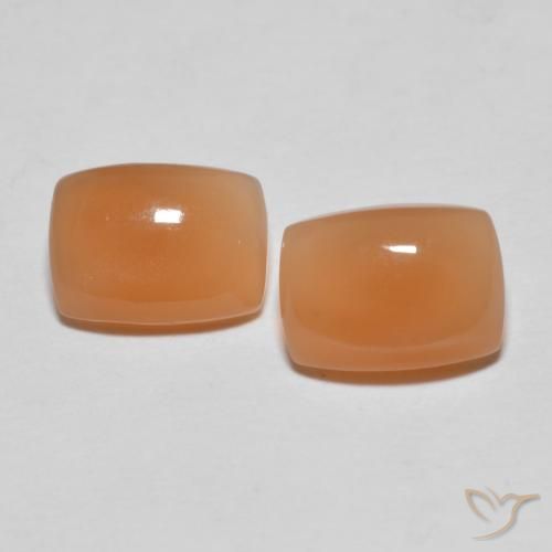 Pedras preciosas de Pedra da Lua laranja avermelhado natural de 2.64 ct, Almofada, Translúcido