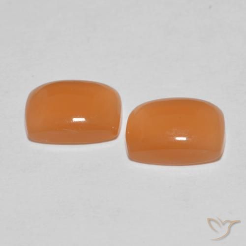 Pedras preciosas de Pedra da Lua laranja avermelhado natural de 2.64 ct, Almofada, Translúcido