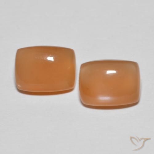 Pedras preciosas de Pedra da Lua Medium Light-Orange natural de 2.68 ct, Almofada, Translúcido