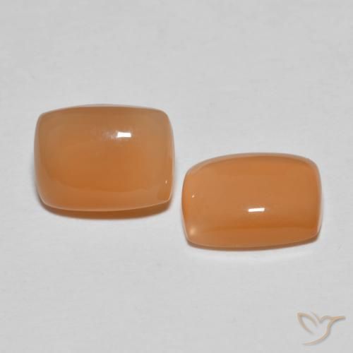 Pedras preciosas de Pedra da Lua pêssego laranja natural de 2.83 ct, Almofada, Translúcido