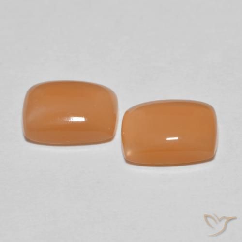 Pedras preciosas de Pedra da Lua pêssego laranja natural de 2.83 ct, Almofada, Translúcido