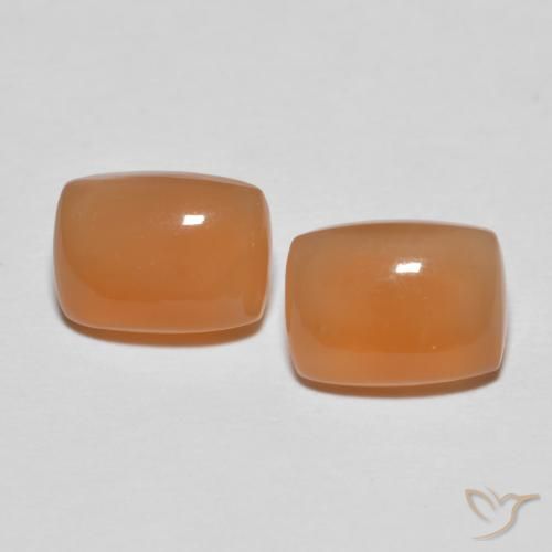 2.69ctw Natural pêssego laranja Pedra da Lua, Almofada, Transparente
